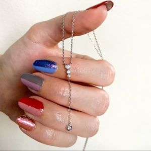 ❣️SOLD❣️Sterling Silver Cubic Zirconia Lariat Necklace